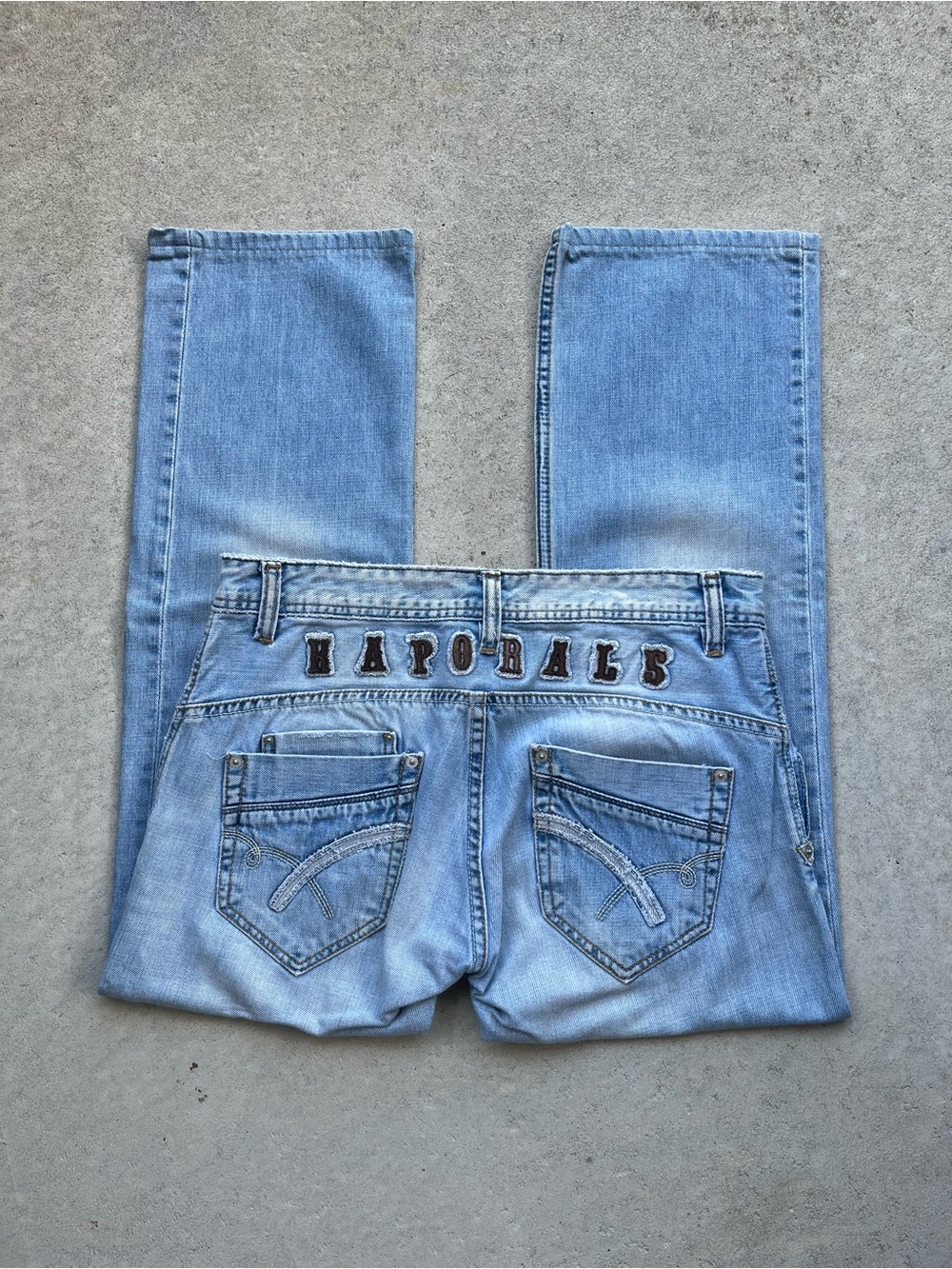 Light Blue Relaxed Jeans with Embroidered Back Branding